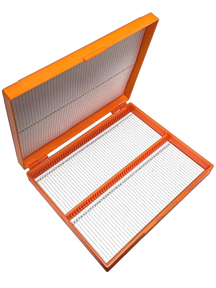 MUHWA 100-Place Plastic Microscope Slide Storage Box