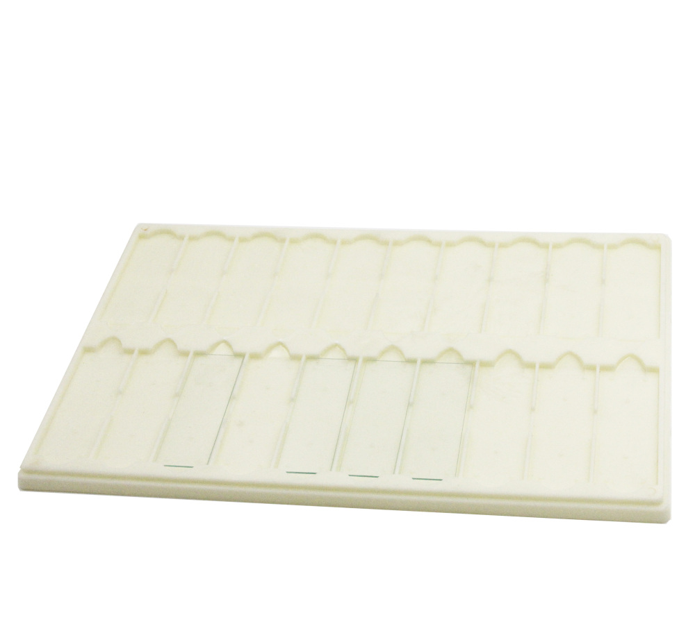 Plastic Microscope Slide Tray - 20 Capacity, Stackable