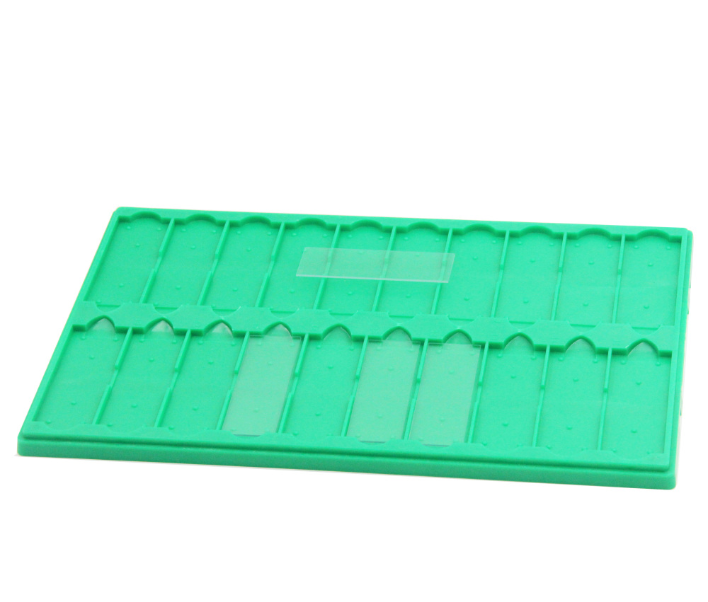 Plastic Microscope Slide Tray - 20 Capacity, Stackable