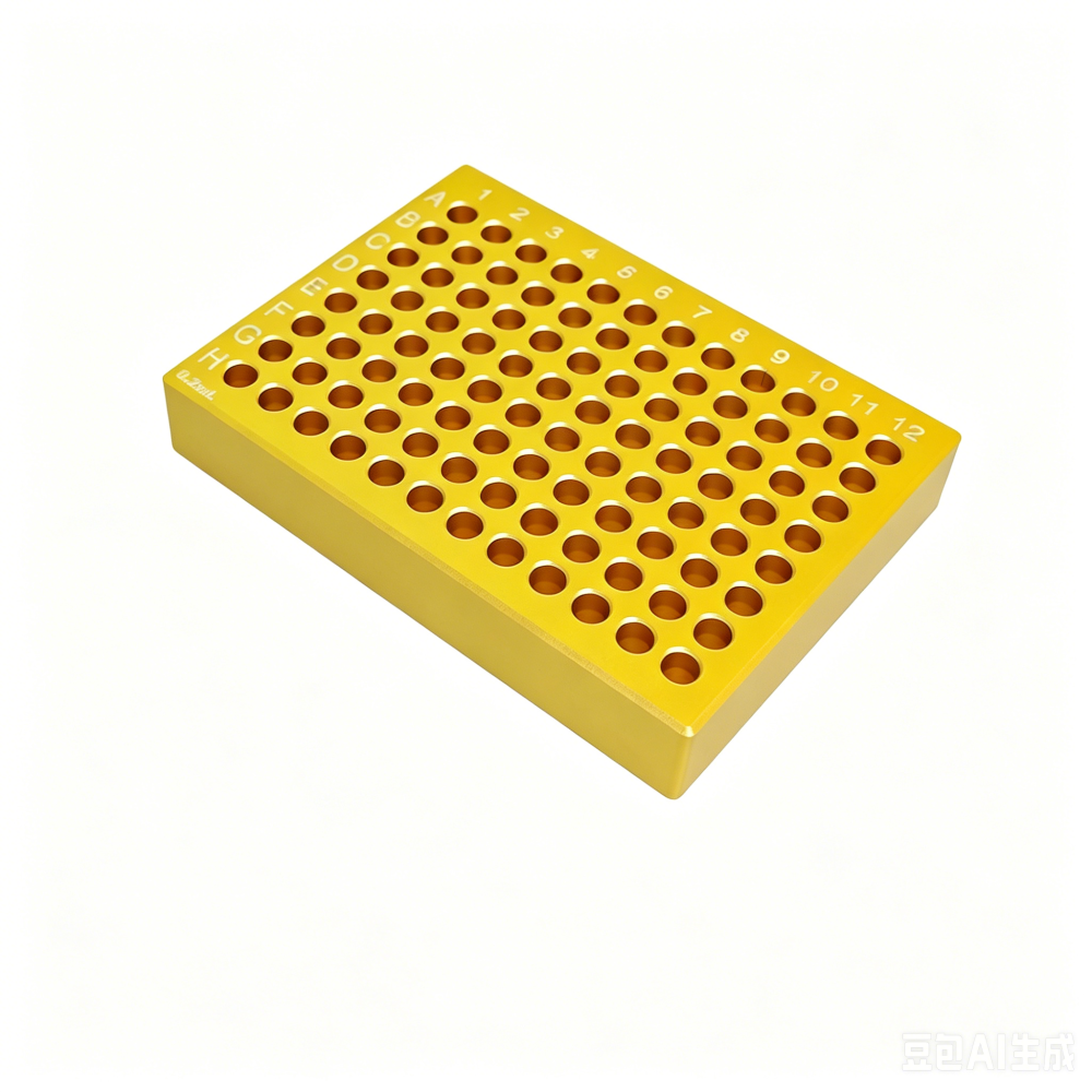 MUHWA 96 Well Aluminum Cooling Block for 0.2ml PCR Micro-Tubes, 8 x 12 Array- Efficient Cooling Solution
