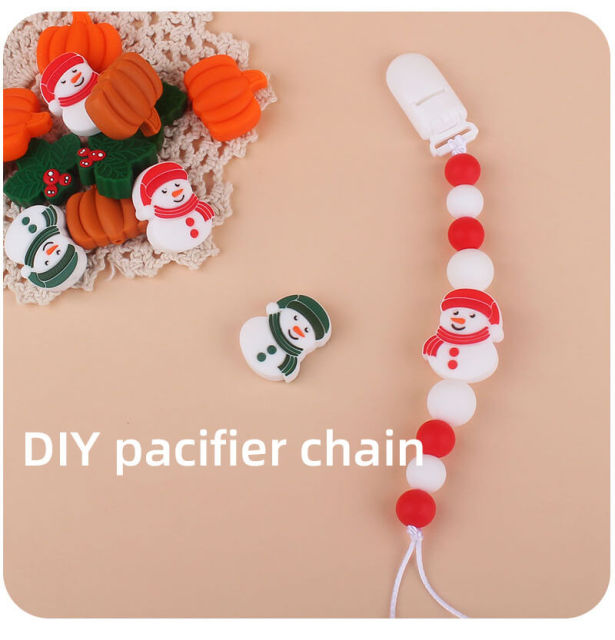Soft Christmas Diy Silicone Baby Beads For Supply