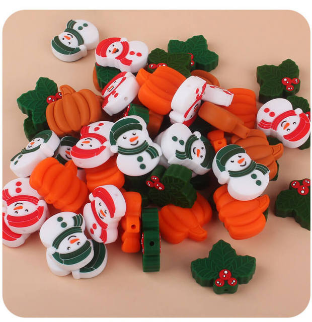 Soft Christmas Diy Silicone Baby Beads For Supply