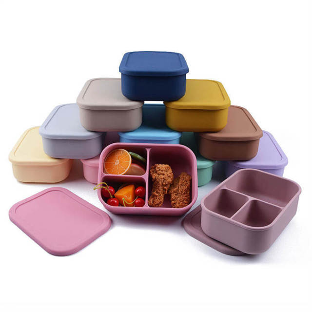 Leakproof 800ml Kids Silicone Bento Lunch Box