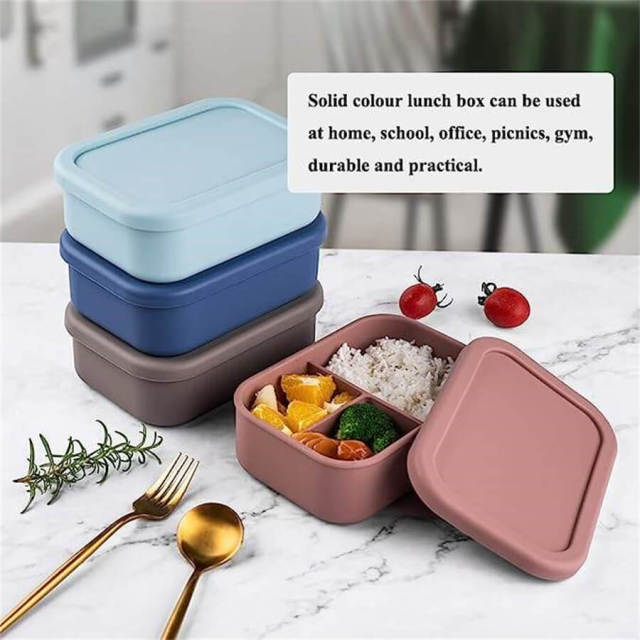 Leakproof 800ml Kids Silicone Bento Lunch Box