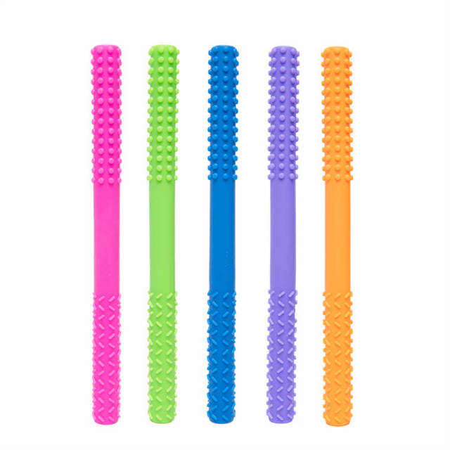 Silicone Tubes Teething Chew Straw Toys for Babies