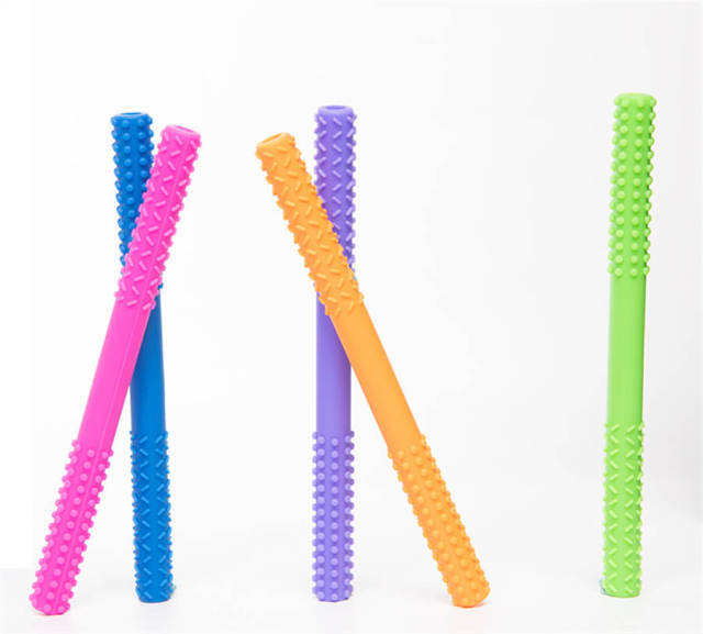 Silicone Tubes Teething Chew Straw Toys for Babies