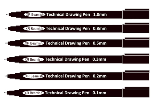 Black Pigment Ink PP Technical Drawing Pens for Sketching or Writing Waterproof