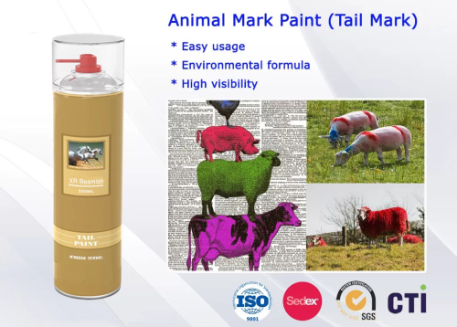 Fast Drying Waterproof Spray Animal Mark Paint for Pig / Sheep / Horse Tail Purple Red Green