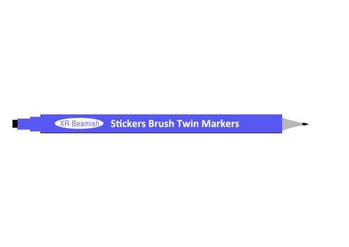 Security Brush Twin Marker Pen / Permanent Paint Marker Pens with Polyester Nib 1mm