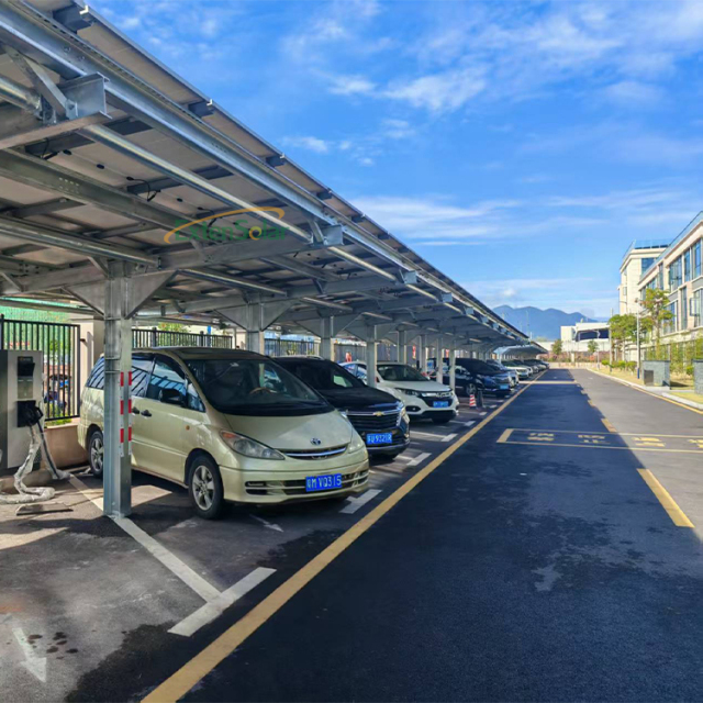 New Design Carbon Steel Solar Carport Solar Canopy Carport Black Solar Carport Mounting System
