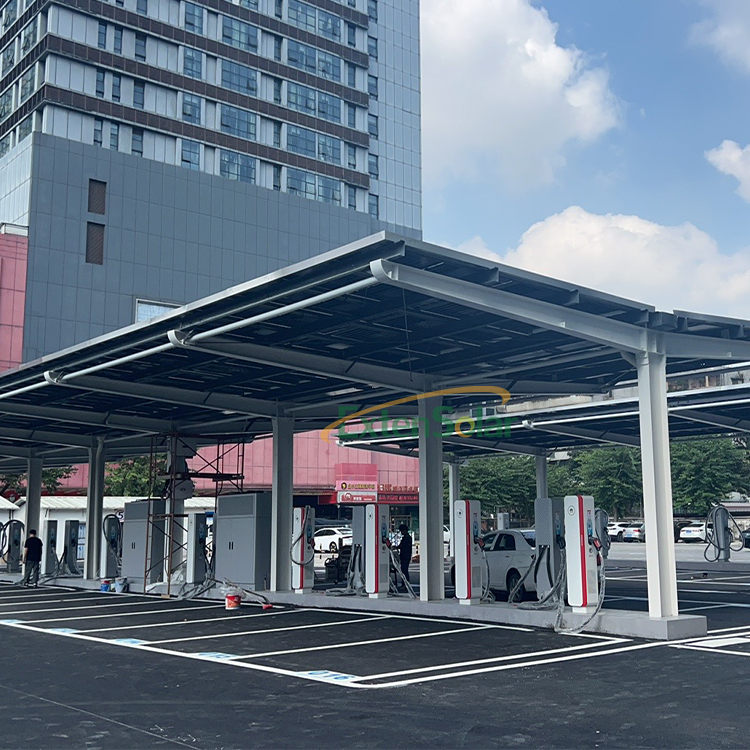 New Design Carbon Steel Solar Carport Solar Canopy Carport Black Solar Carport Mounting System