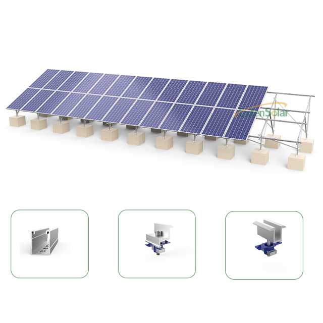 Solar Power Plant Carbon Steel Ground Mount Solar Panel Racks Solar Mounting System Installed by Ground