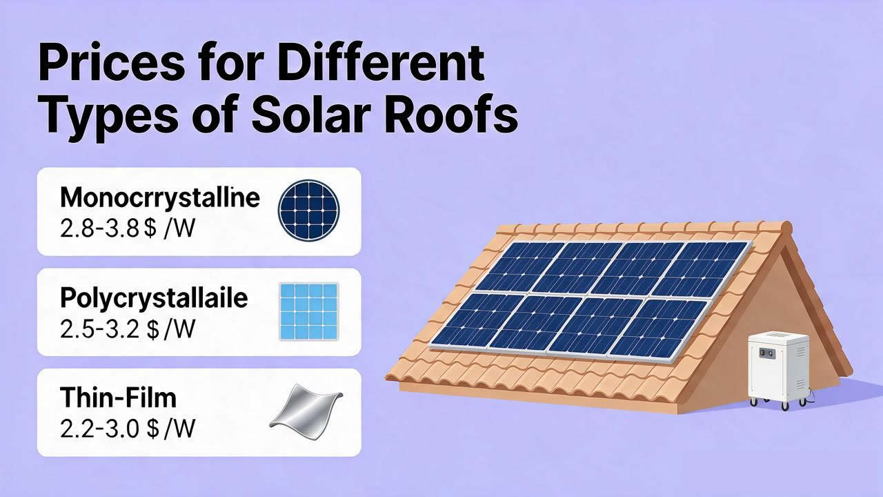 Prices for Different Types of Solar Roofs
