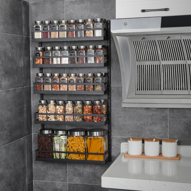 5 Tier Adjustable Hanging Spice Rack Wall Mounted