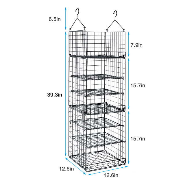 7-Shelf Adjustable Hanging Closet Organizer Basket