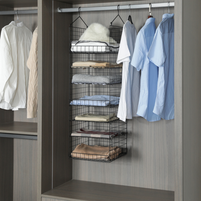 7-Shelf Adjustable Hanging Closet Organizer Basket