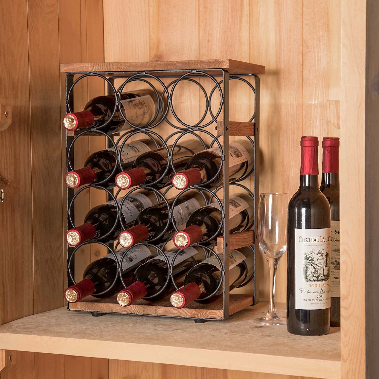12 Bottles Countertop Wine Holder Rack Tabletop Wine Racks Countertop Wine Bottles Organizer