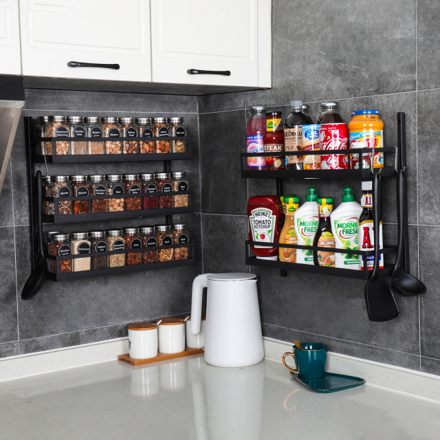 5 Tier Adjustable Hanging Spice Rack Wall Mounted