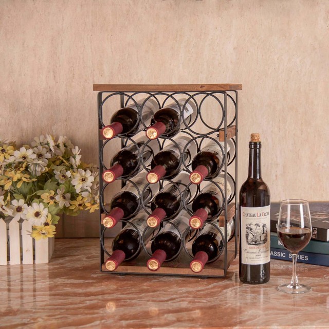 12 Bottles Countertop Wine Holder Rack Tabletop Wine Racks Countertop Wine Bottles Organizer