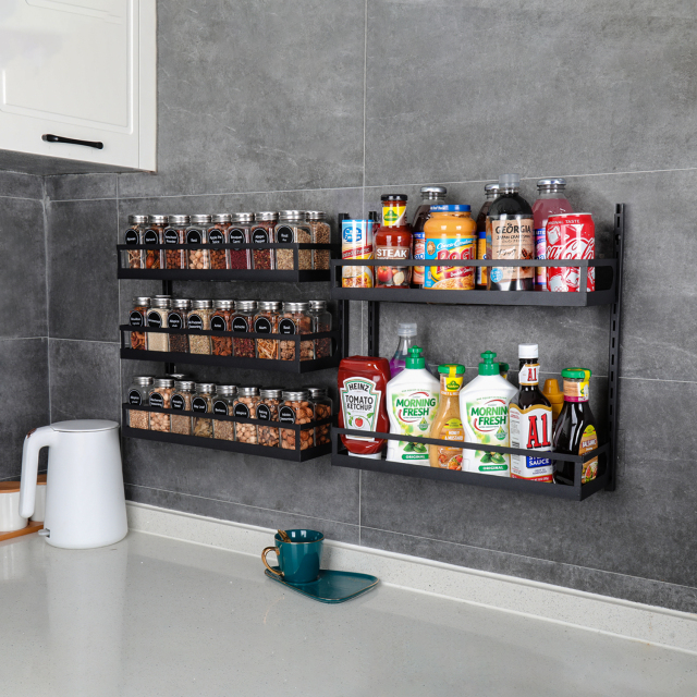 5 Tier Adjustable Hanging Spice Rack Wall Mounted