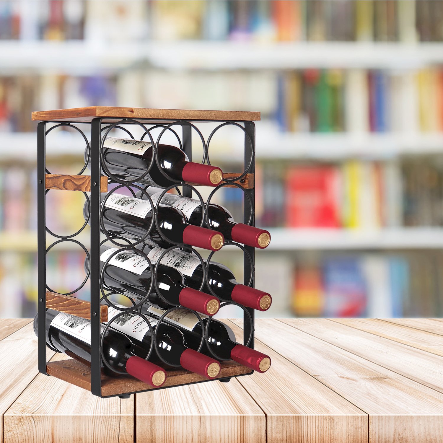 12 Bottles Countertop Wine Holder Rack Tabletop Wine Racks Countertop Wine Bottles Organizer