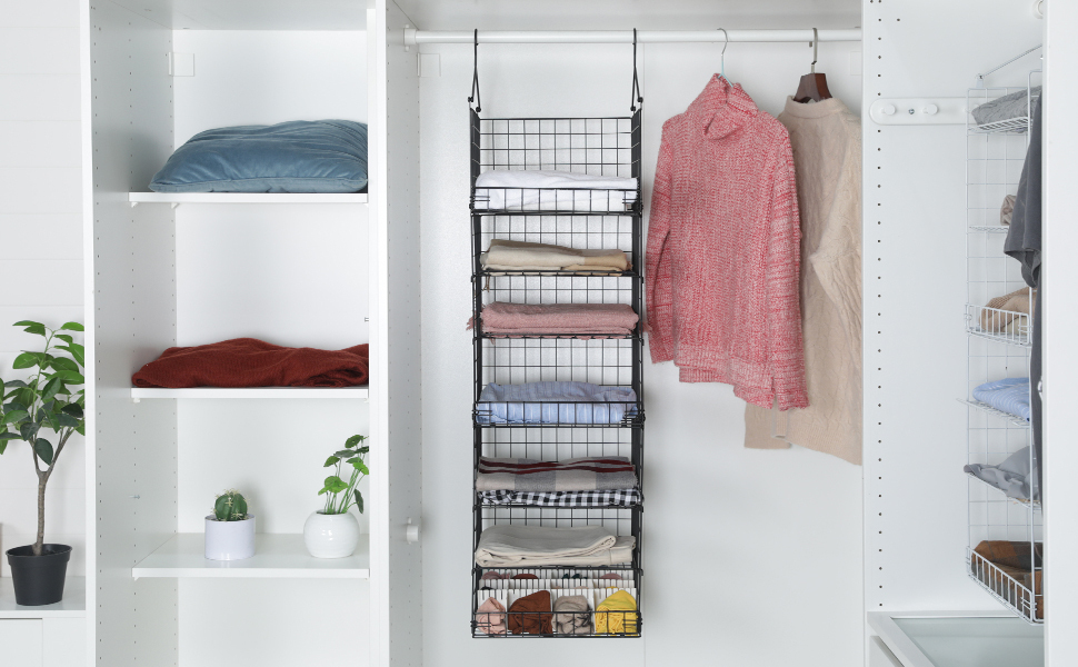 7-Shelf Adjustable Hanging Closet Organizer Basket