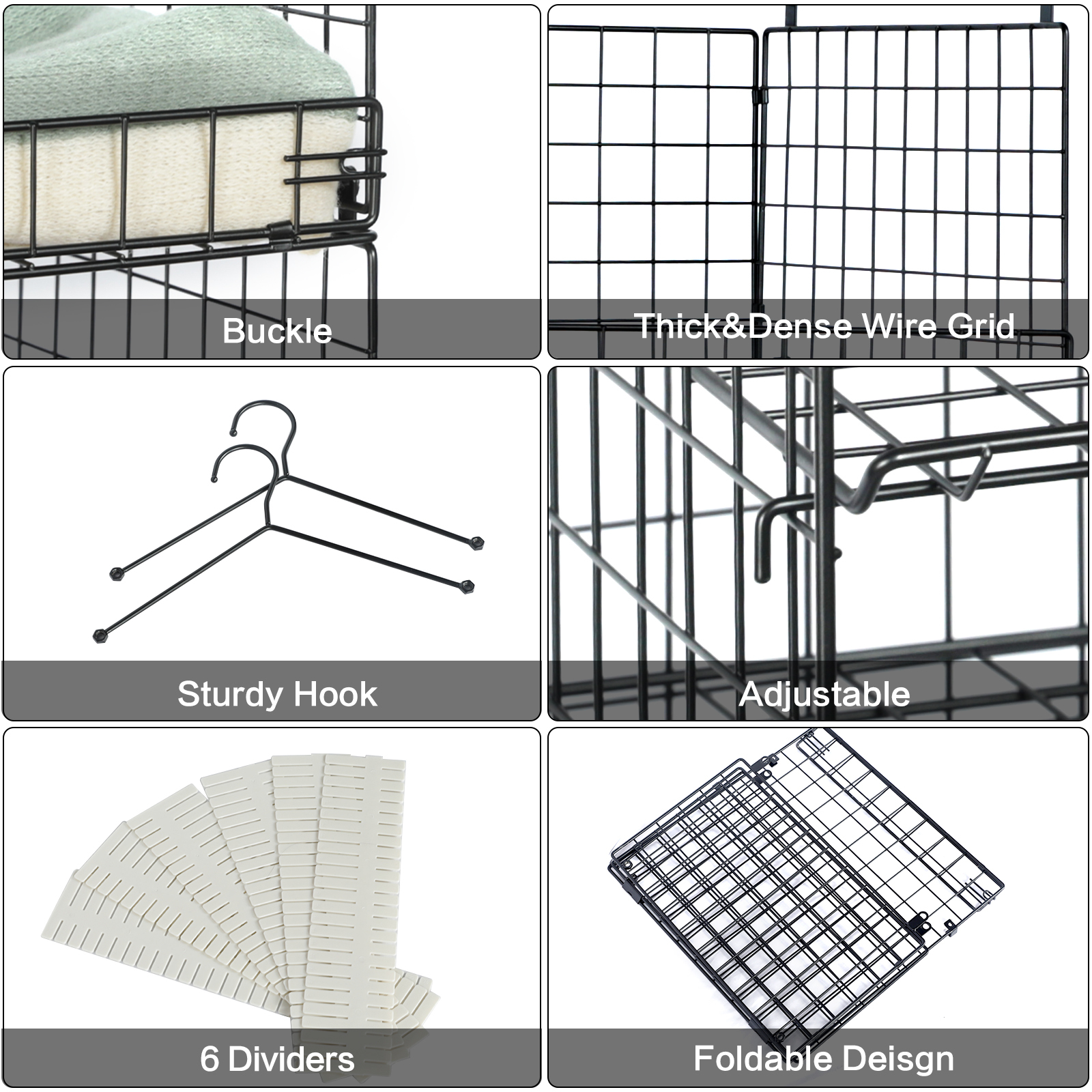 7-Shelf Adjustable Hanging Closet Organizer Basket