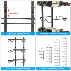 DIY 24 Bottles Wall Mounted Adjustable Wine Rack