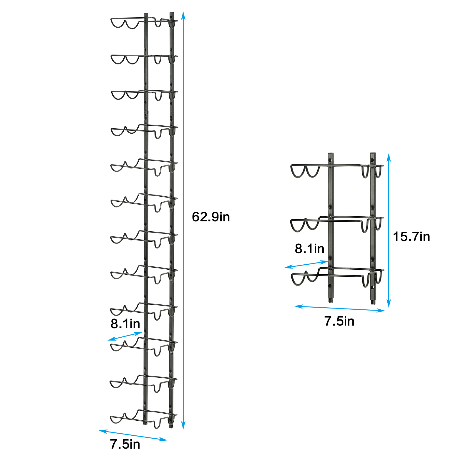DIY 24 Bottles Wall Mounted Adjustable Wine Rack