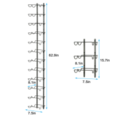 DIY 24 Bottles Wall Mounted Adjustable Wine Rack