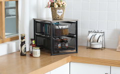 2-Tier Sliding Drawer Closet Organizers Basket Organizer