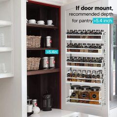 5 Tier Adjustable Hanging Spice Rack Wall Mounted White