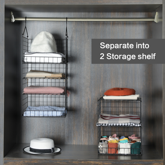 6 Tier Separable Adjustable Foldable Hanging Closet Organizers and Storage Basket