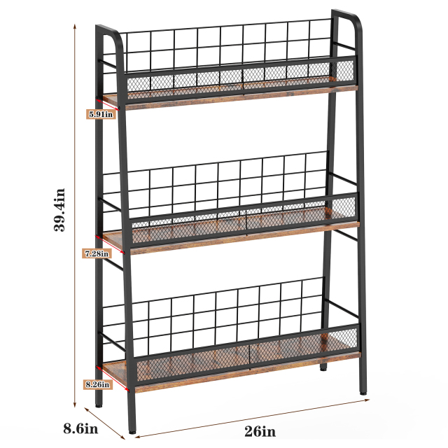 3-Tier Vinyl Record Storage Holder Solid R-shaped Records Rack