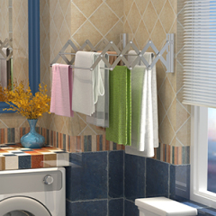 Wall Mounted Clothes Aluminium Alloys Retractable Laundry Drying Rack