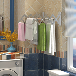 Wall Mounted Clothes Aluminium Alloys Retractable Laundry Drying Rack