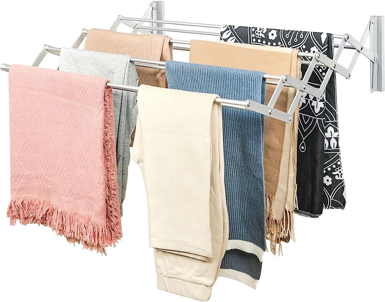 Wall Mounted Clothes Aluminium Alloys Retractable Laundry Drying Rack