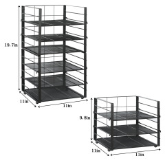 3-Tier Adjustable Stackable Multifunctional Kitchen Wrap Organizer Rack  for Kitchen Cabinet Pantry