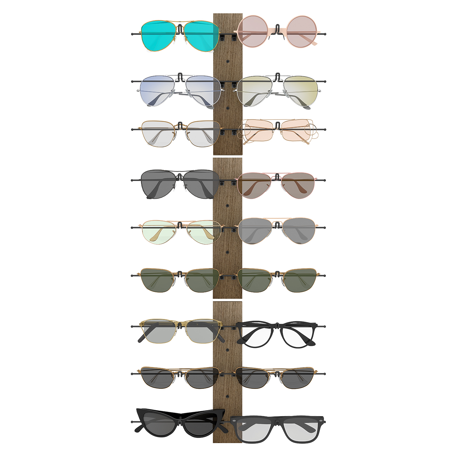 Set of 3 Wall Mounted Sunglasses Storage Organizer