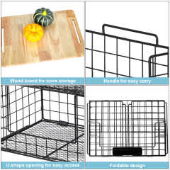 Hatahardware 2-tier countertop stainless steel kitchen vegetable metal fruit basket with cover