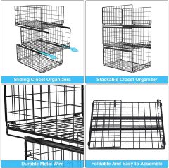 3-tier Sliding Countertop Closet Organizers and Drawer Storage Shelves