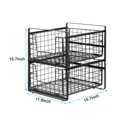 2-Tier Sliding Closet Organizers and Storage  Drawer for Clothes Toys Snacks