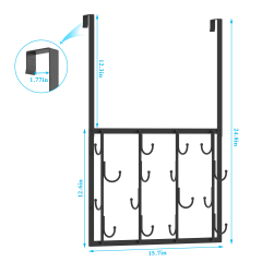 Rotating Hooks Over Door, Over The Door Hangers  with 16 Hooks