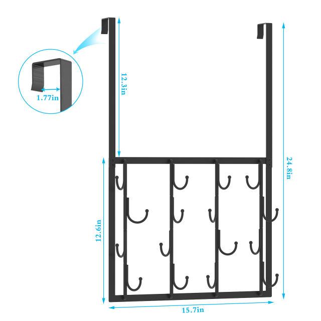 Rotating Hooks Over Door, Over The Door Hangers  with 16 Hooks