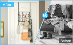 Rotating Hooks Over Door, Over The Door Hangers  with 16 Hooks
