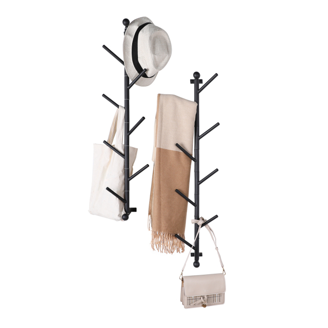 2 Pack Vertical Wall Mounted Metal Hat Coat Rack for bedroom livingroom
