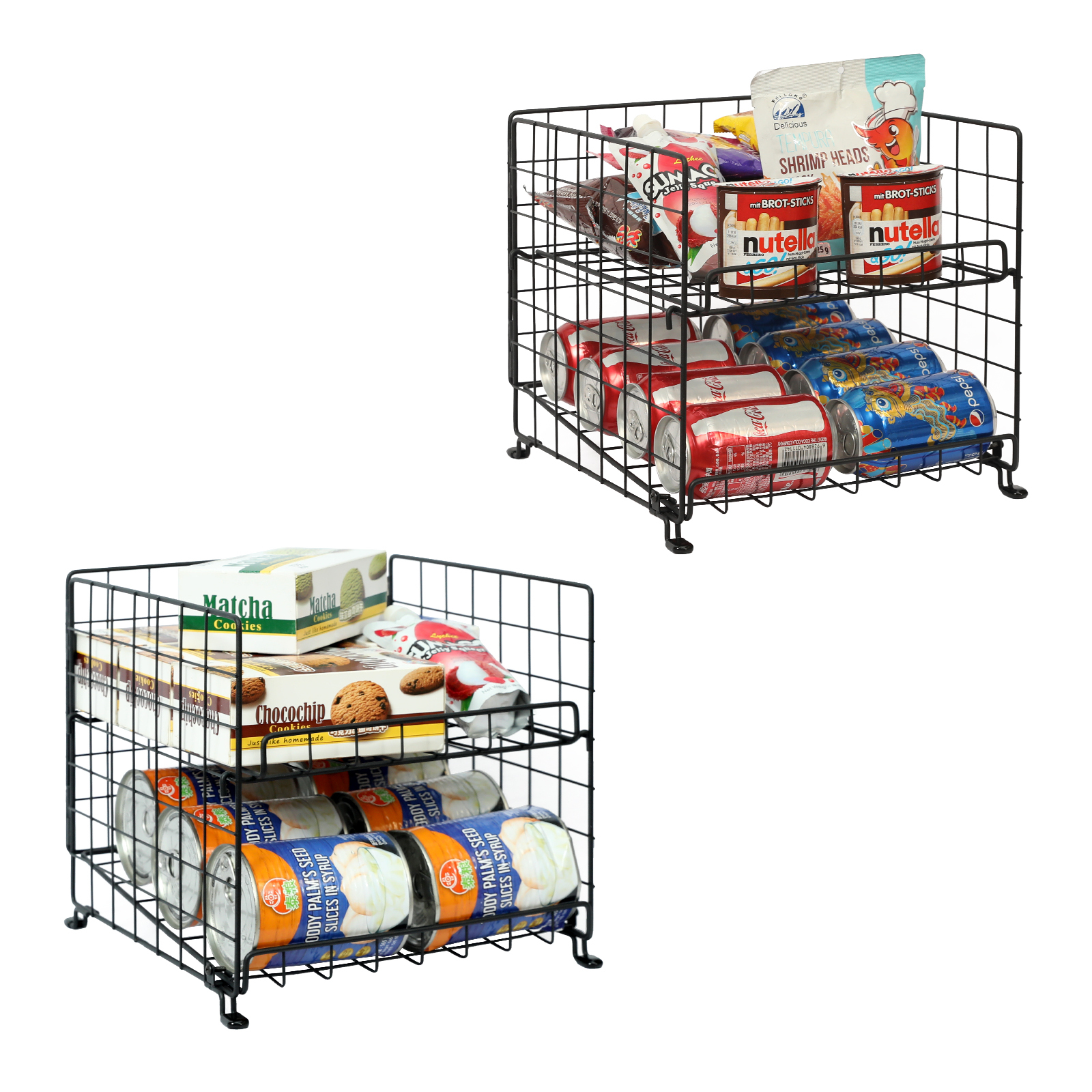 High Quality Drink Cans Display Adjustable Can Dispenser 4 Tiers Stackable Can Rack Organizer