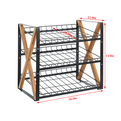 2024 New Style Stackable Wood Metal Soda 3 Tier Collapsible Can Dispenser Storage Organizer Holder Rack