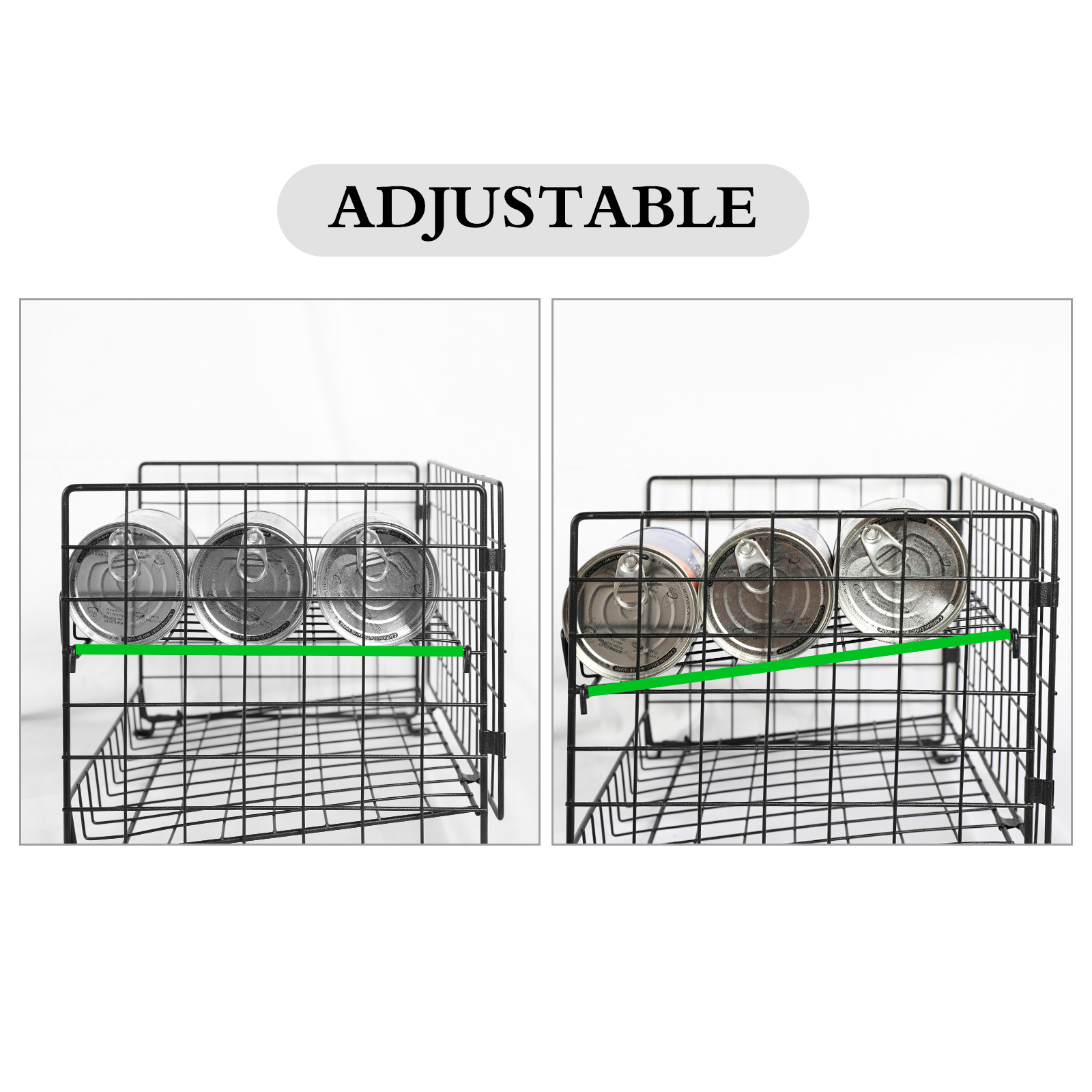 2023 New Prodcut Kitchen Drink Cans Display Stackable Metal 3 Tier Can Dispenser Rack Organizer For Pantry Rack