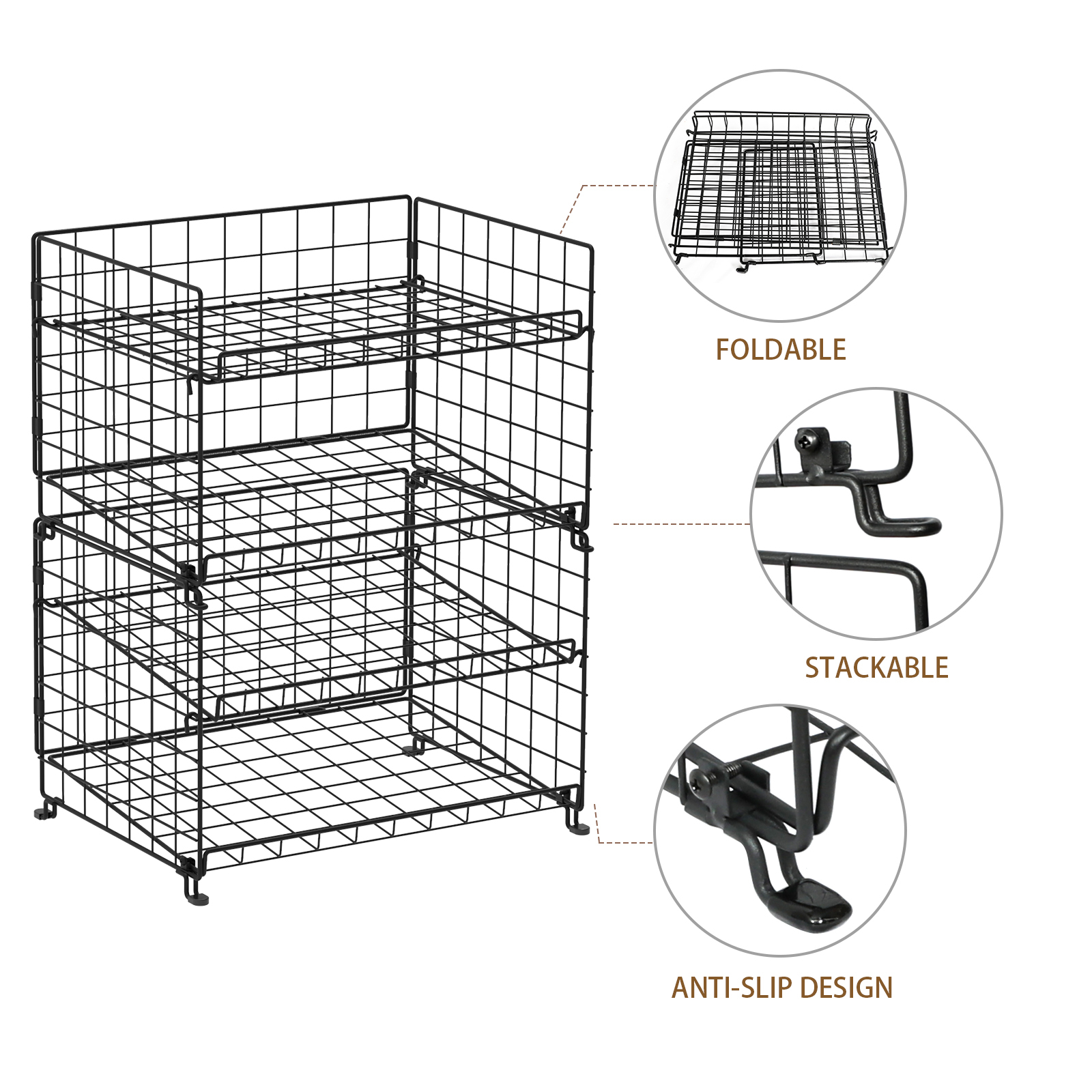 2023 New Prodcut Kitchen Drink Cans Display Stackable Metal 3 Tier Can Dispenser Rack Organizer For Pantry Rack
